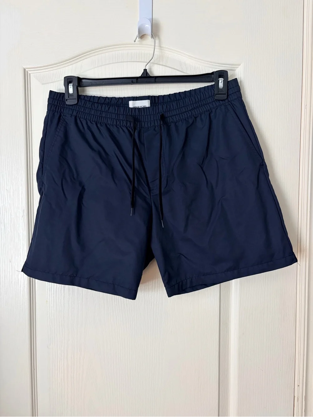 Wood Wood Men's Roy Solid Lined Swim Shorts, Navy, Size Large